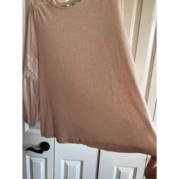 Valerie Stevens Blush Colored Shirt Light Sweater Top Blouse--Women's Large - Picture 6 of 8